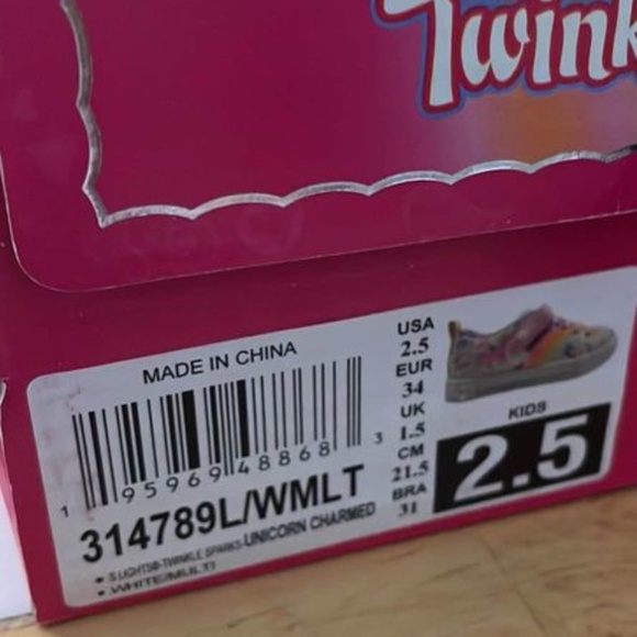 BRAND NEW girl skechers unicorn velcro lightup toes shoes size 2.5Y - Picture 8 of 8